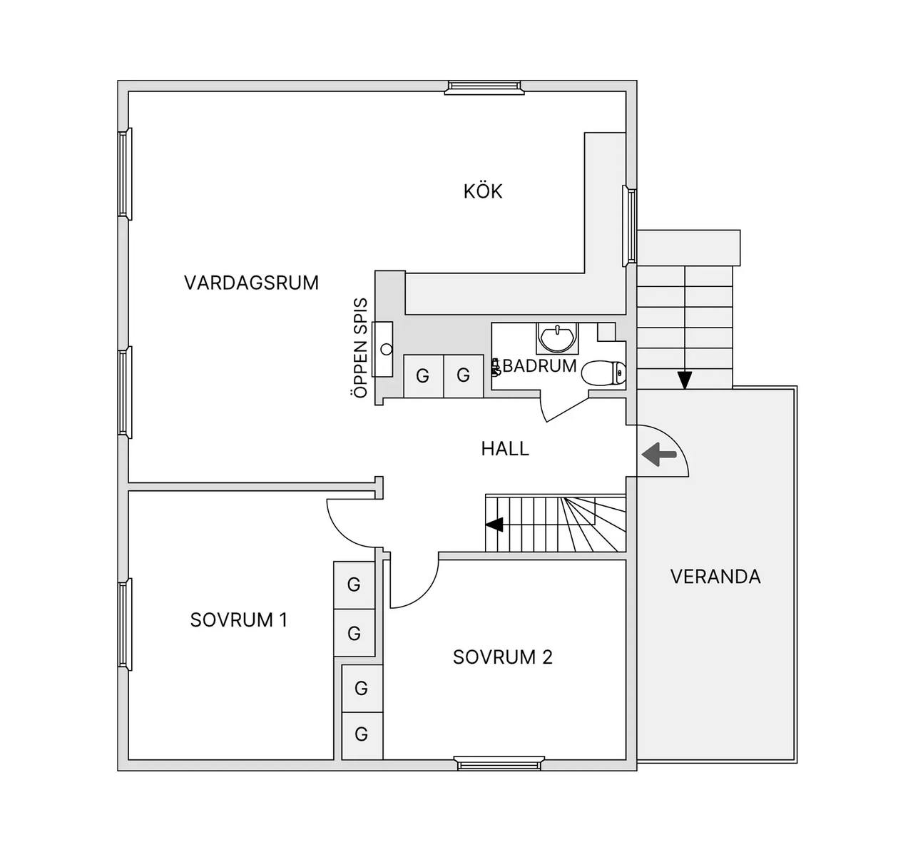 Floor plan for Spadvägen 6