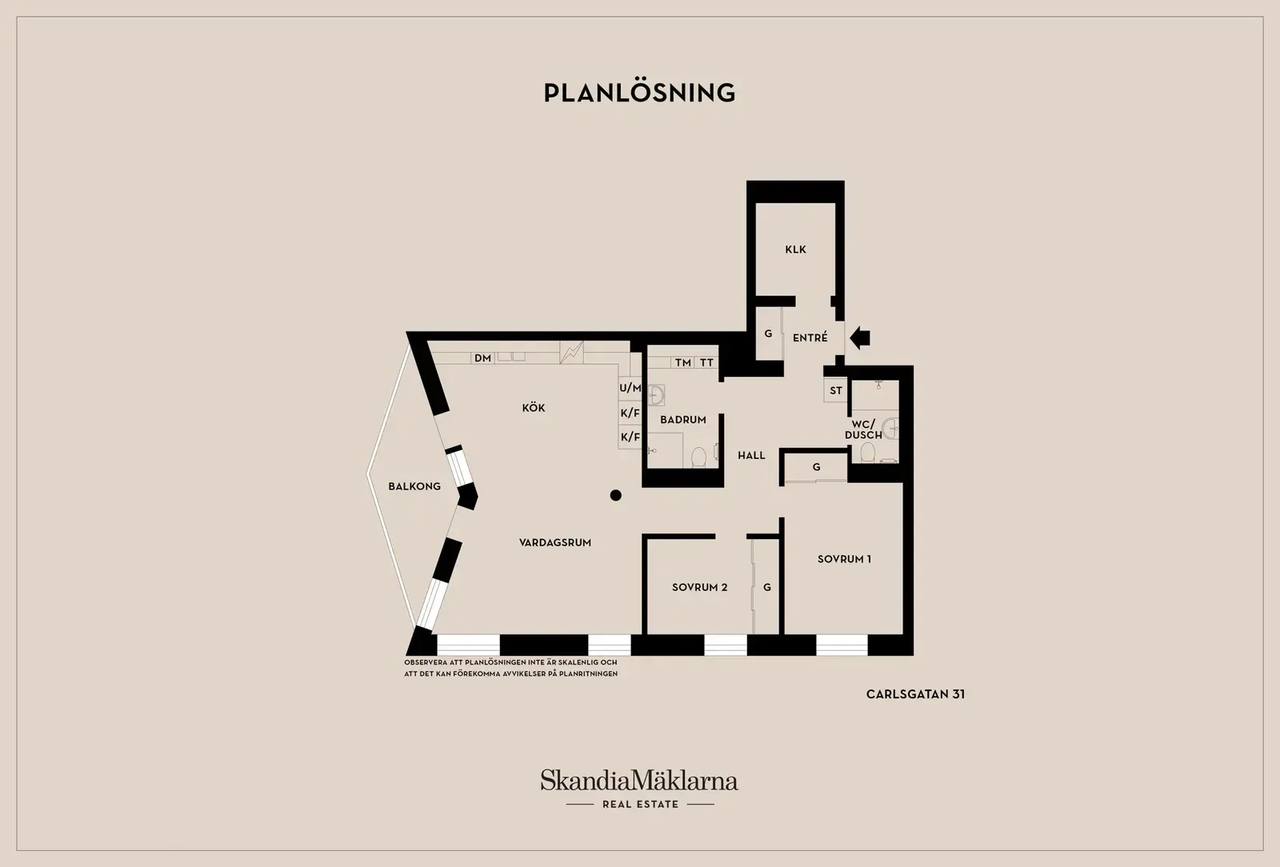 Floor plan for Carlsgatan 31