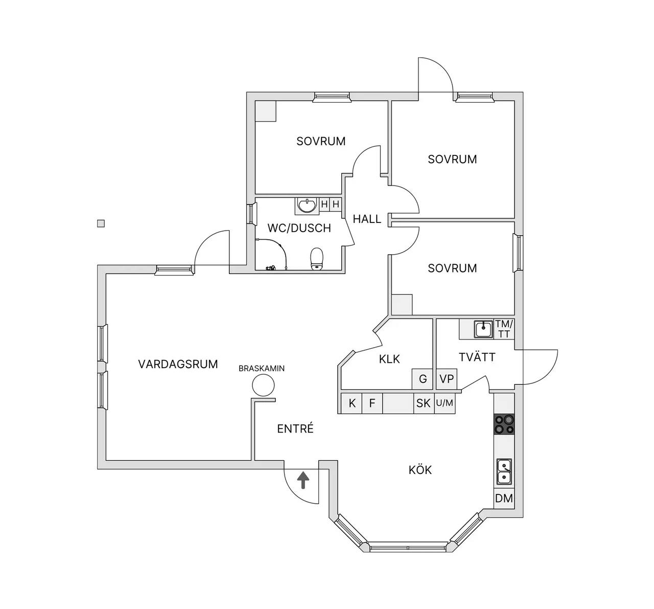 Floor plan for Sabinas väg 5