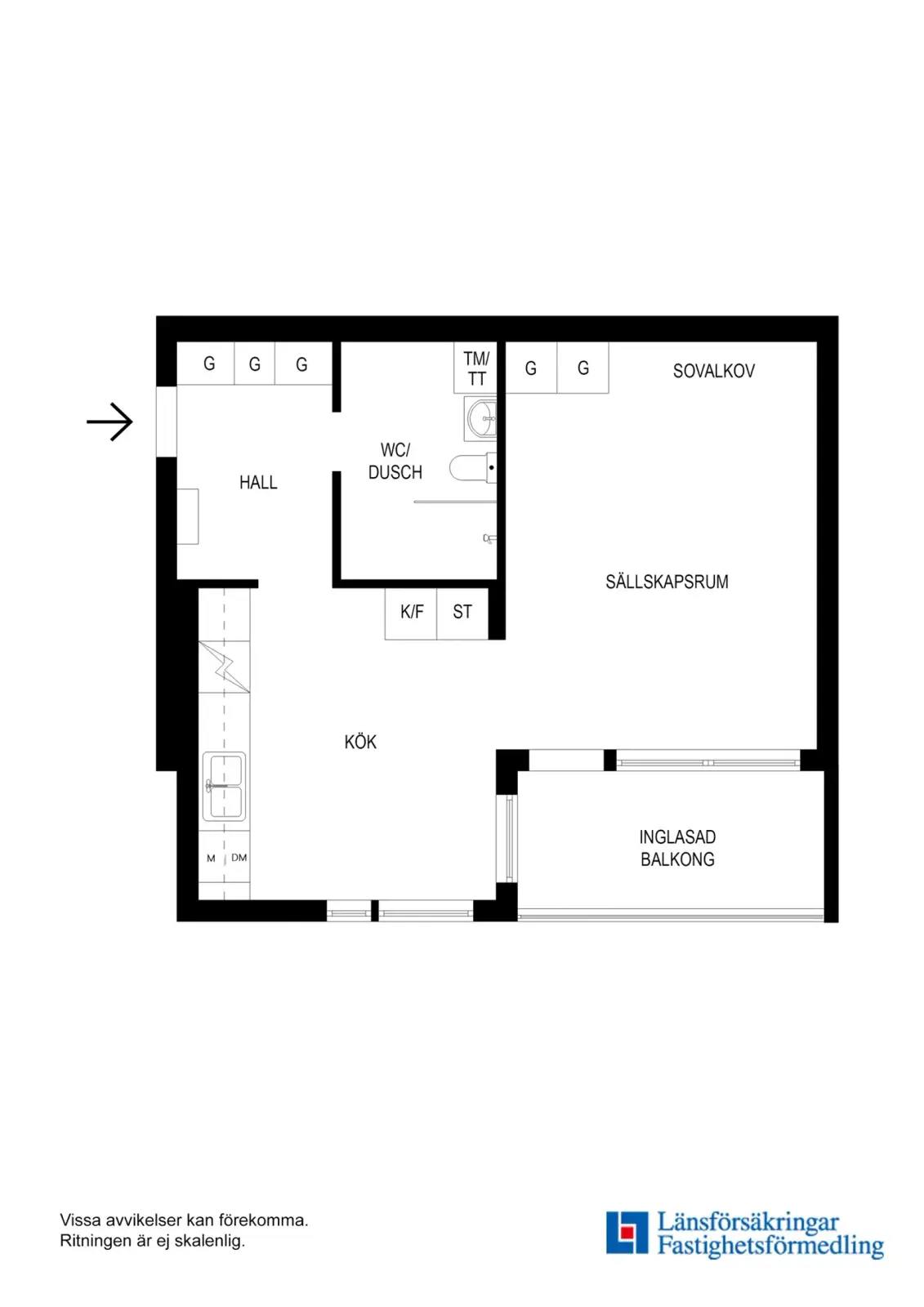 Planritning för Margreteborgsvägen 8