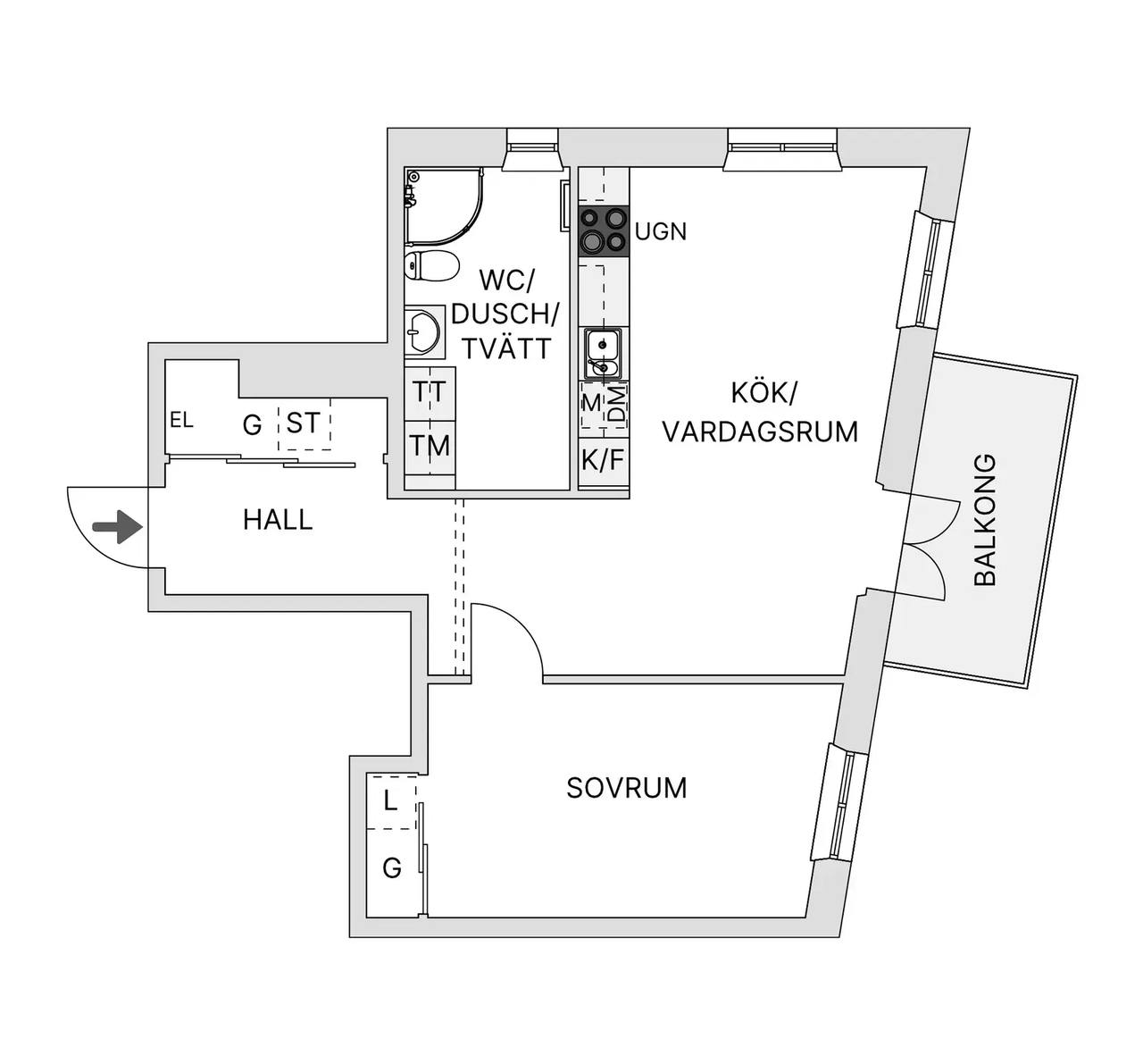 Floor plan for Götaverksgatan 20