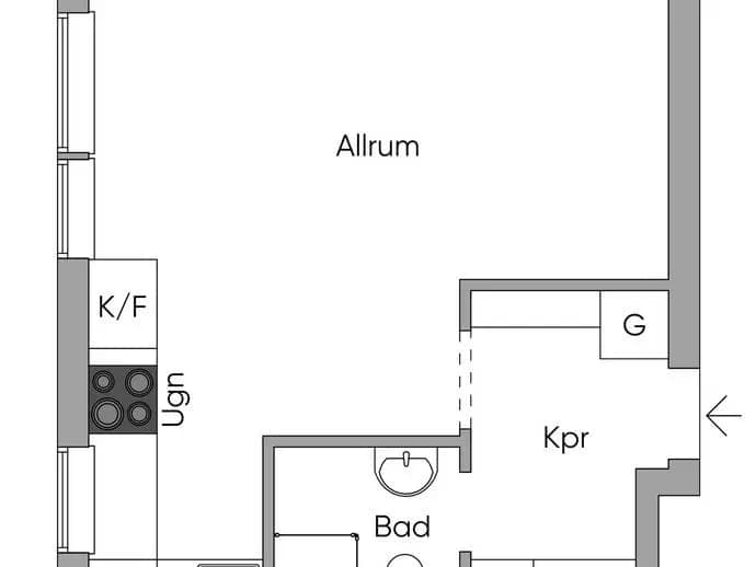 Planritning för Sturegatan 45