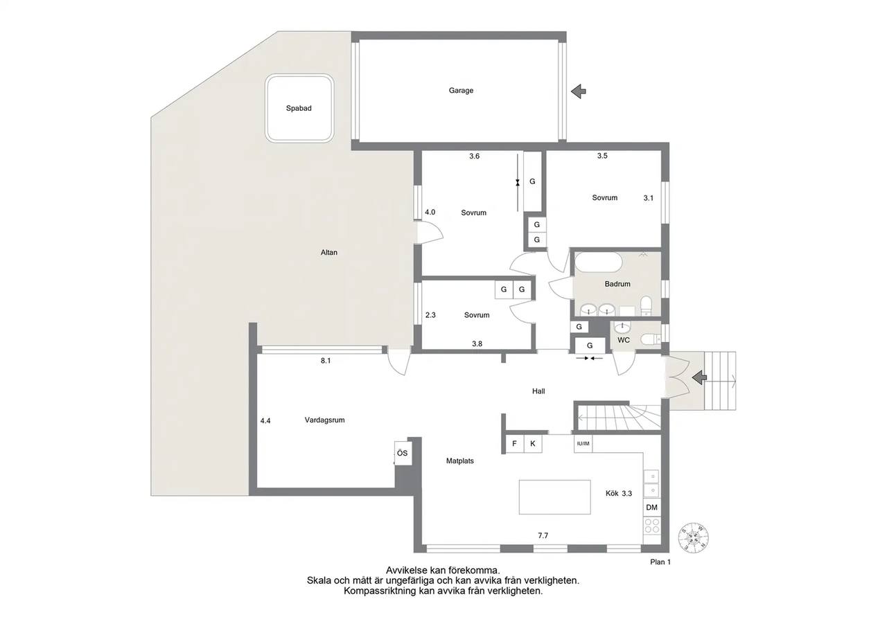Floor plan for Sköna Gertruds väg 6