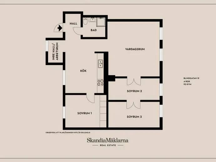 Floor plan for Blindgatan 1F