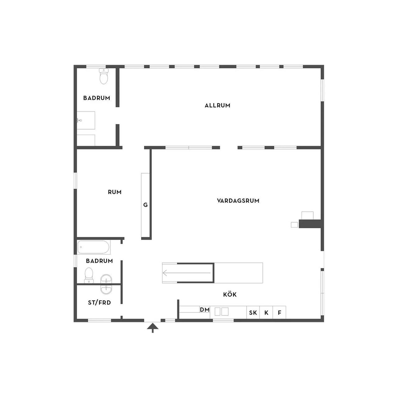 Planritning för Norrnäsvägen 33