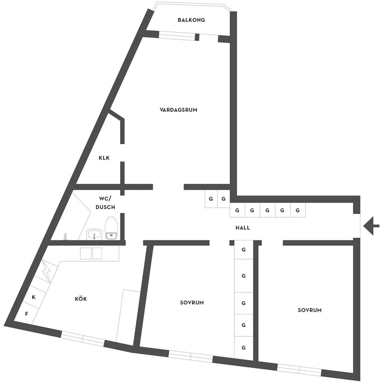Floor plan for Gränsgatan 39A