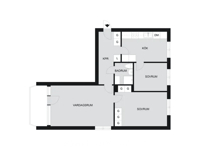 Floor plan for Paradgatan 1