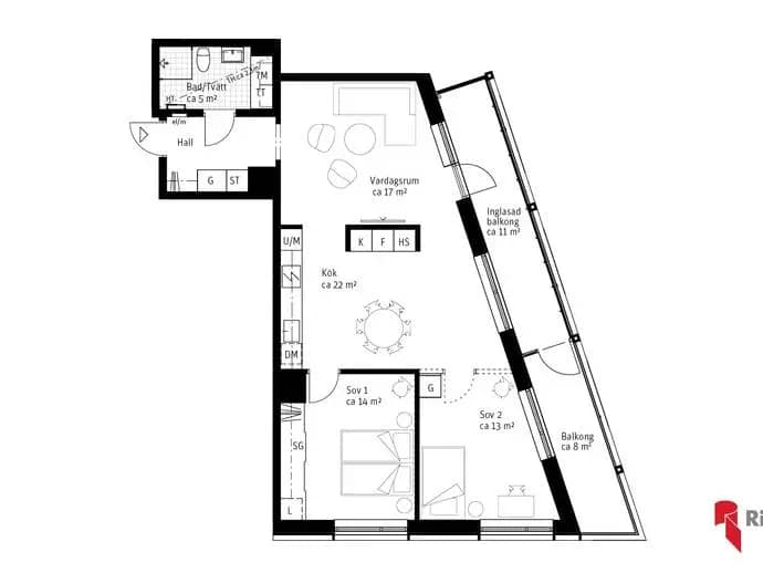 Floor plan for Ellen Klemans gata 20