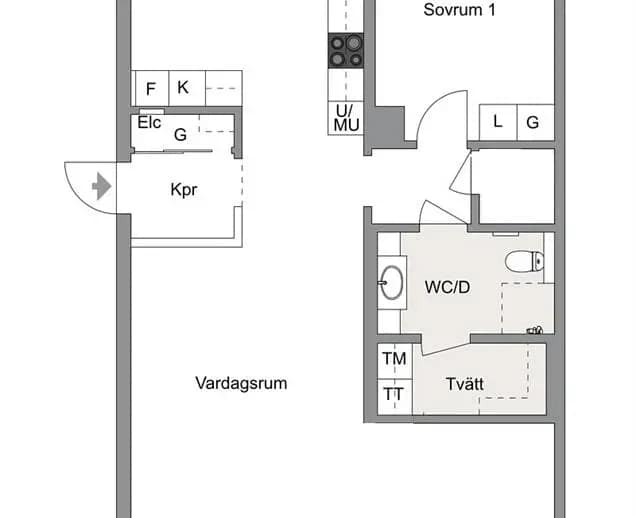 Floor plan for Ebjörns Väg 1 B