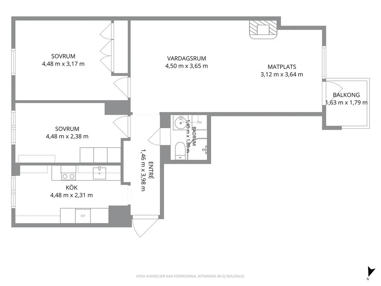 Floor plan for Fribergsgatan 8