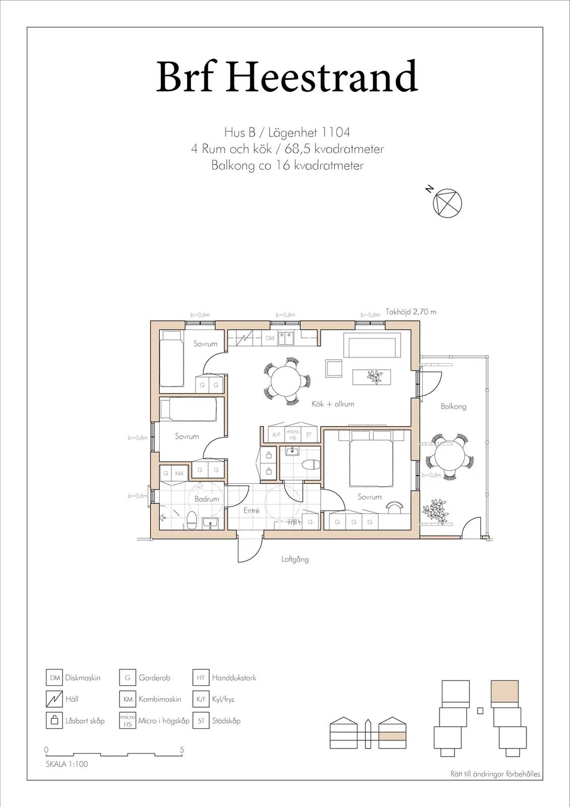Floor plan for Hus B / Lägenhet 1104 Heestrand Rådalen 6