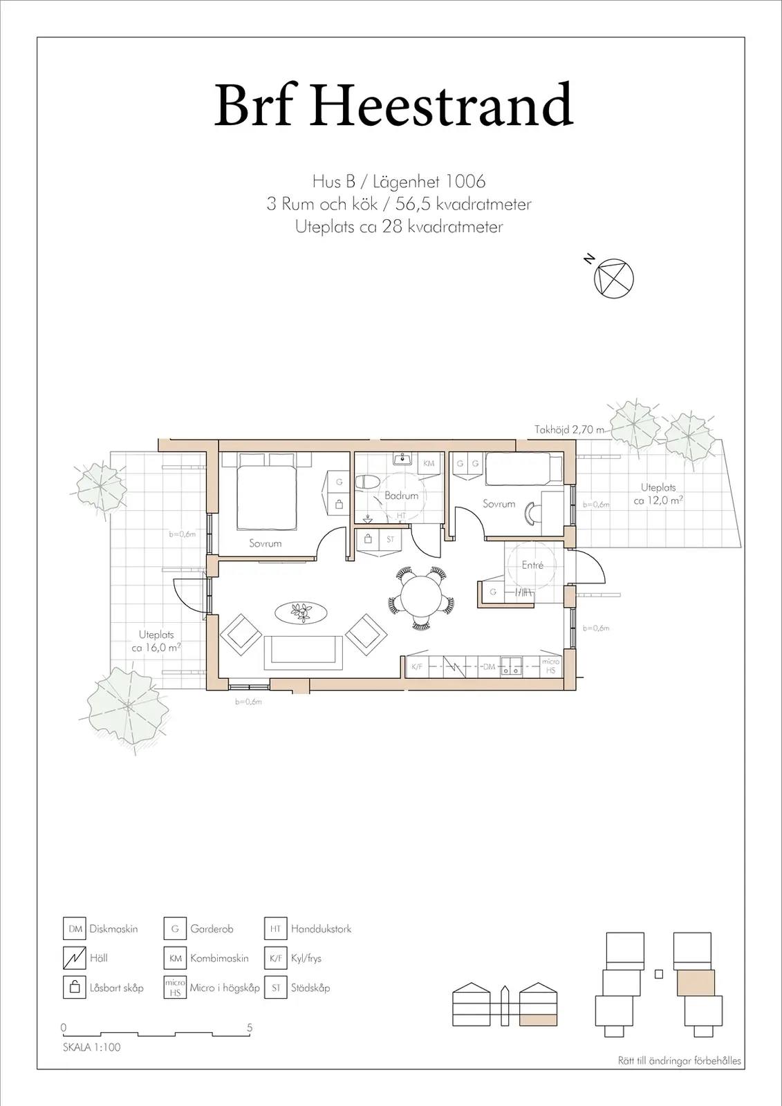 Floor plan for Hus B / Lägenhet 1006 Heestrand Rådalen 6
