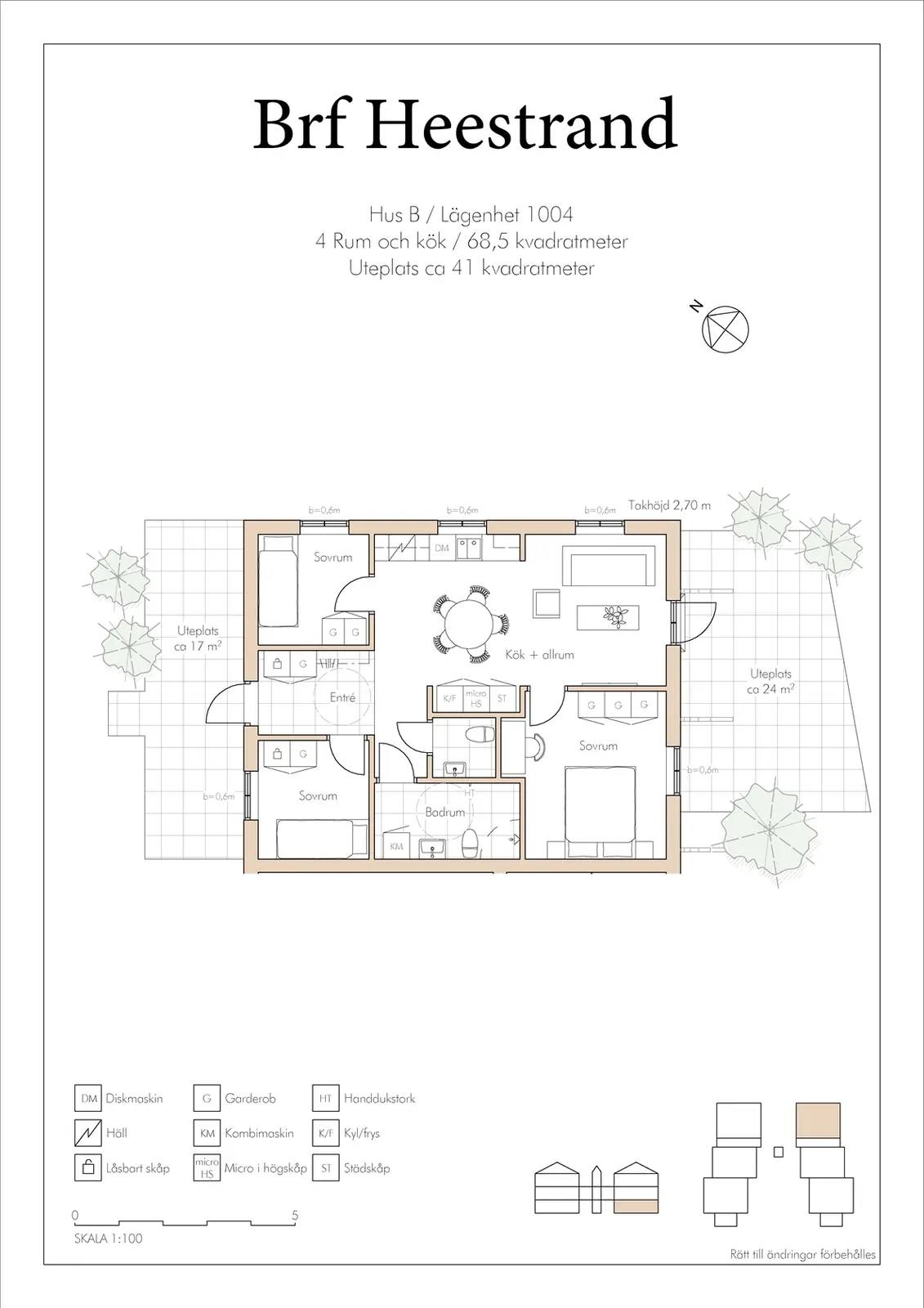Floor plan for Hus B / Lägenhet 1004 Heestrand Rådalen 6