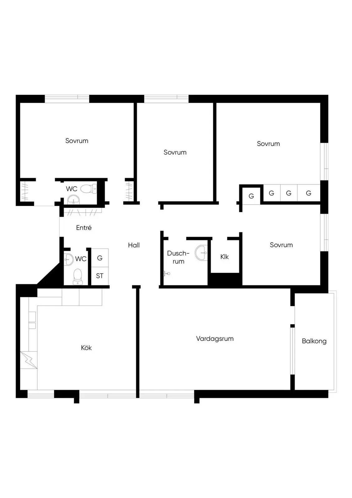 Planritning för Bregårdsgatan 18A