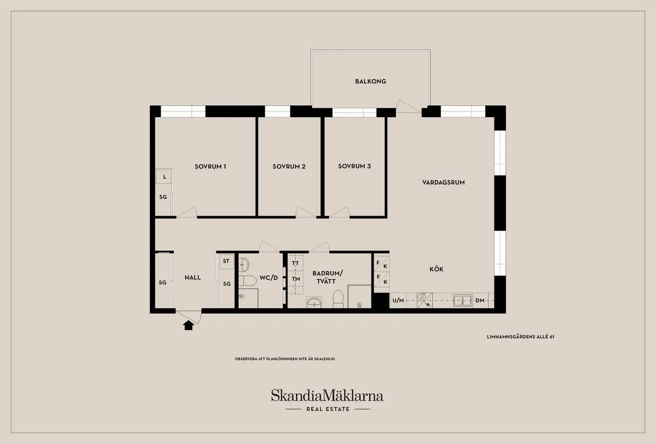 Floor plan for Limhamnsgårdens allé 61