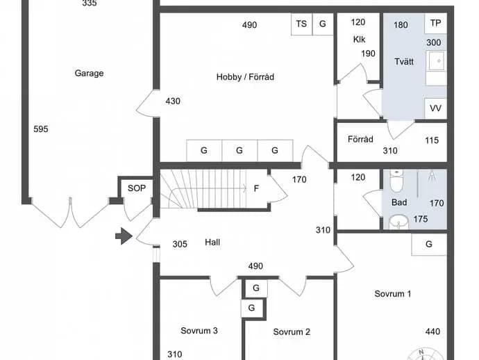 Floor plan for Klippvägen 22