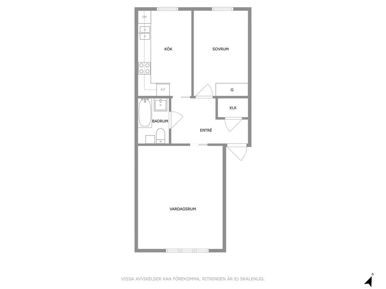 Floor plan for Sanatoriegatan 4 B