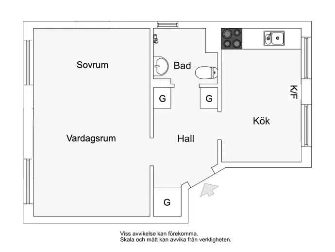Planritning för Pingstvägen 31 Vån 3/3
