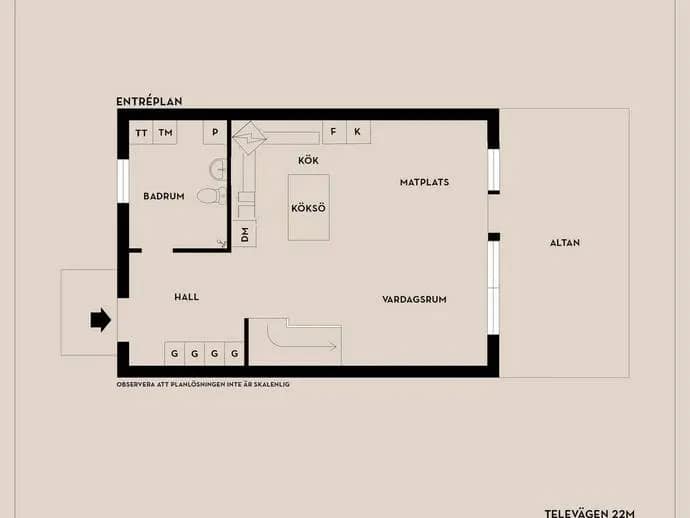 Floor plan for Televägen 22M