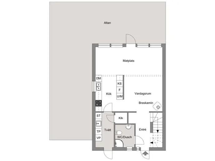 Planritning för Älggårdsvägen 45 a
