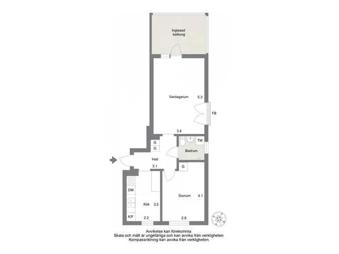 Floor plan for Östanvägen 3a