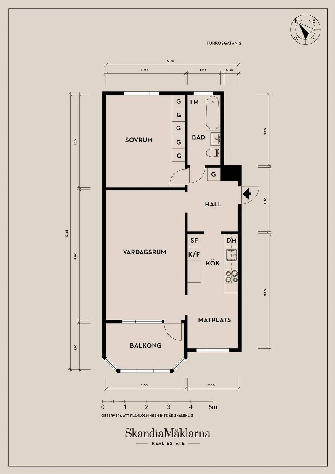 Floor plan for Turkosgatan 2