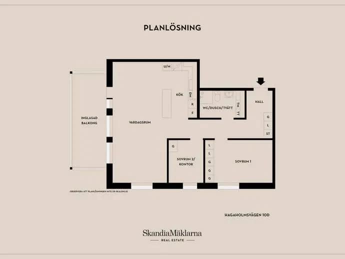 Floor plan for Hagaholmsvägen 10D