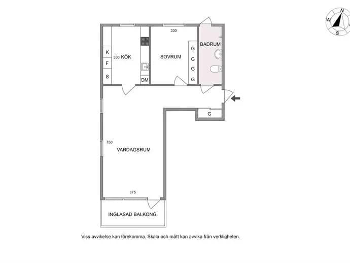 Floor plan for Gränsvägen 9