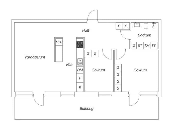 Floor plan for Västra Hedängsvägen 1B