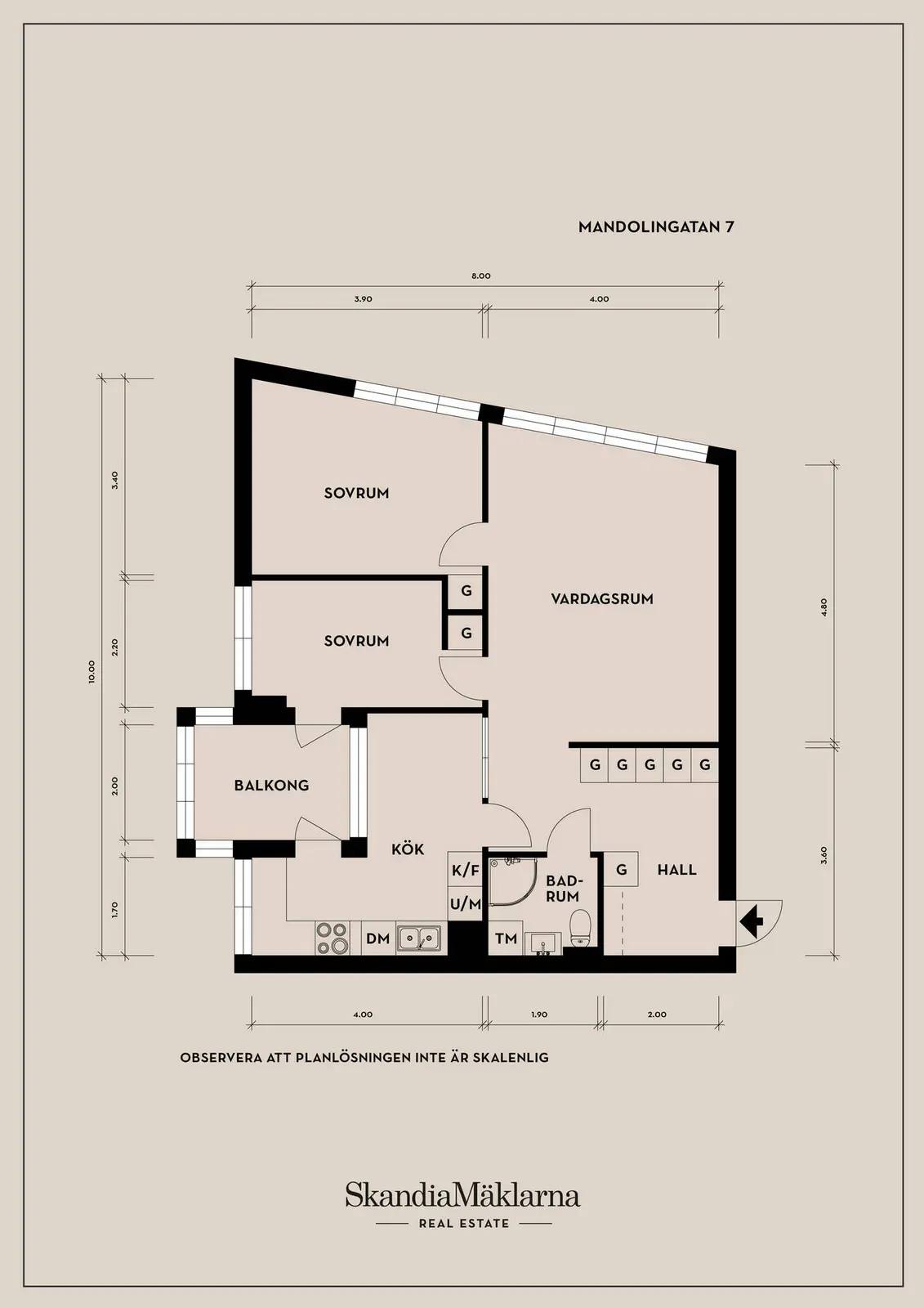 Floor plan for Mandolingatan 7