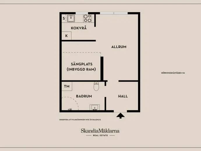 Floor plan for Hörningsnäsvägen 34