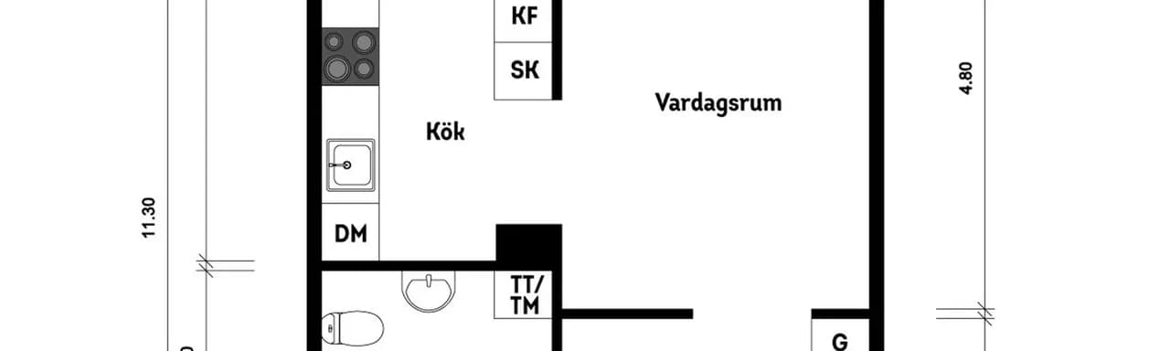 Floor plan for Borstbindaregatan 1