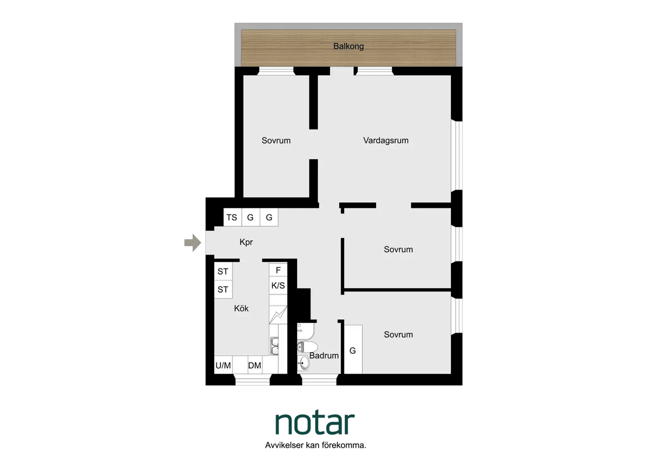 Floor plan for Hagstensgatan 12E