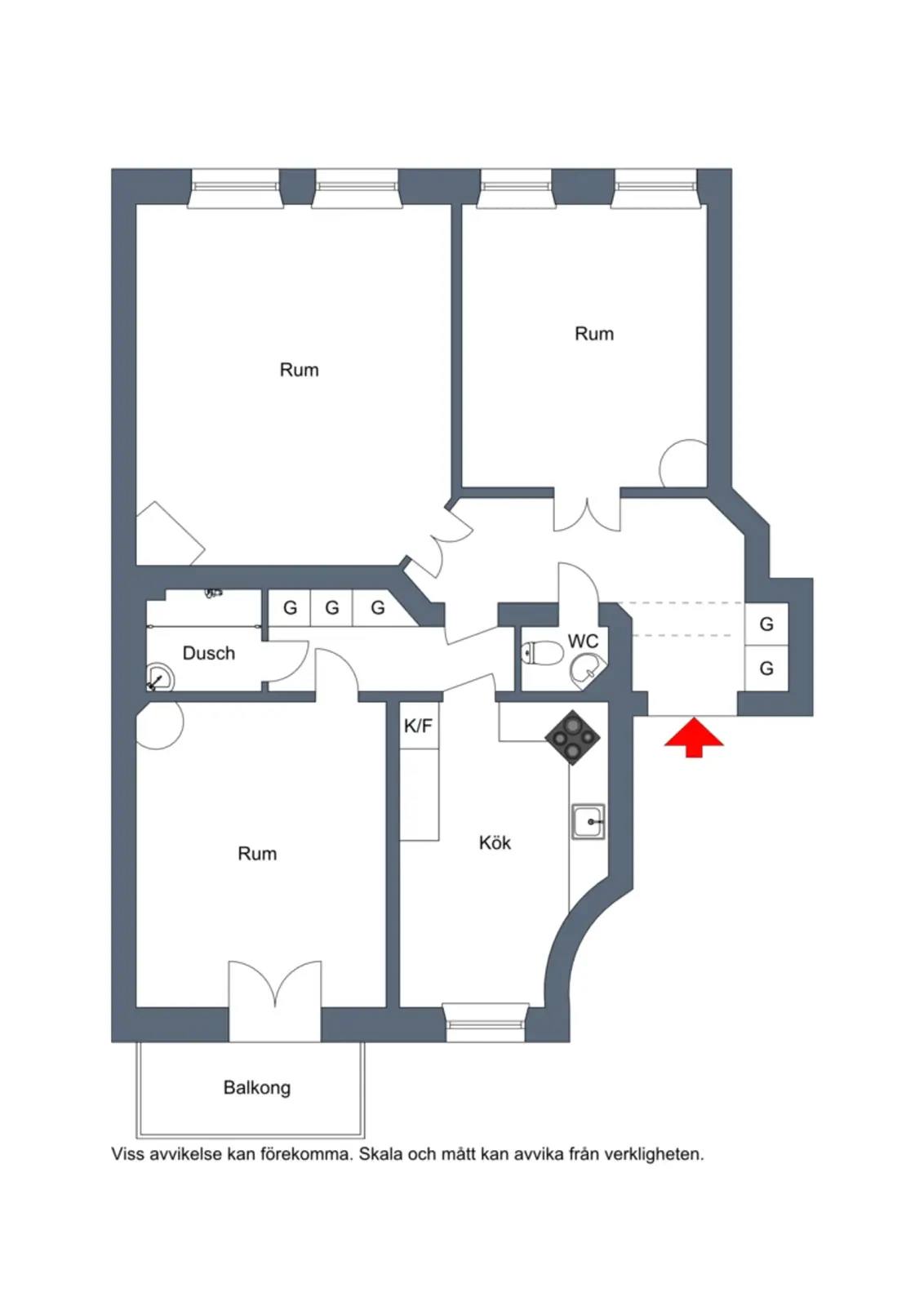 Planritning för Kaptensgatan 16