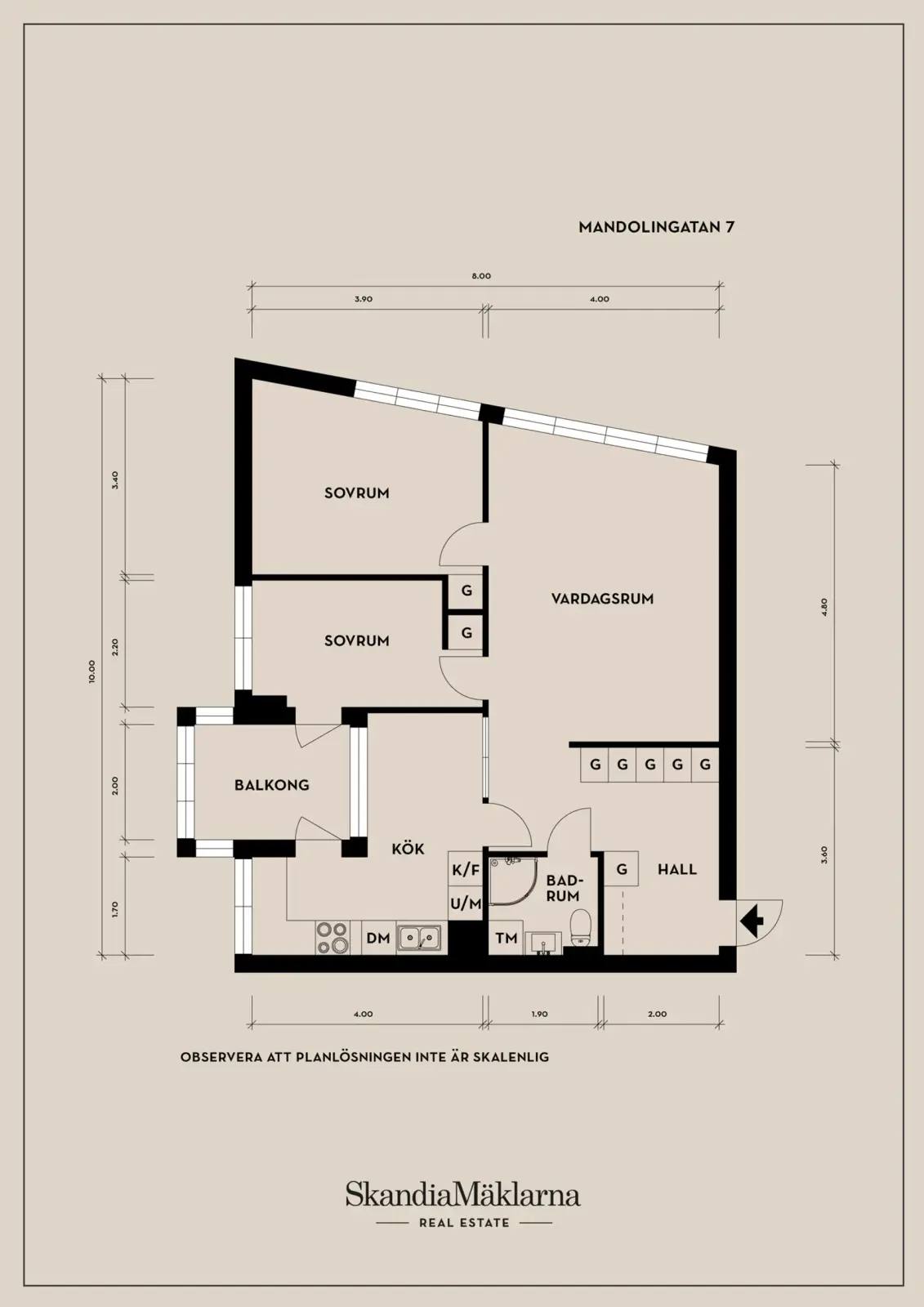 Floor plan for Mandolingatan 7