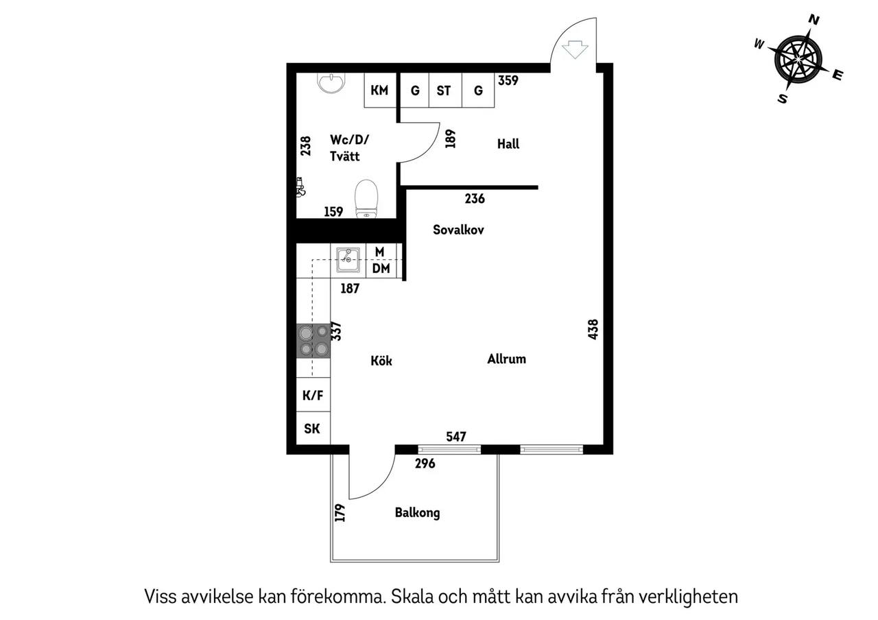 Floor plan for Hammarögatan 26
