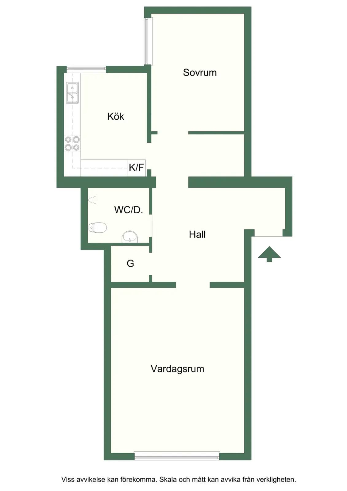 Floor plan for Rasmusgatan 25A