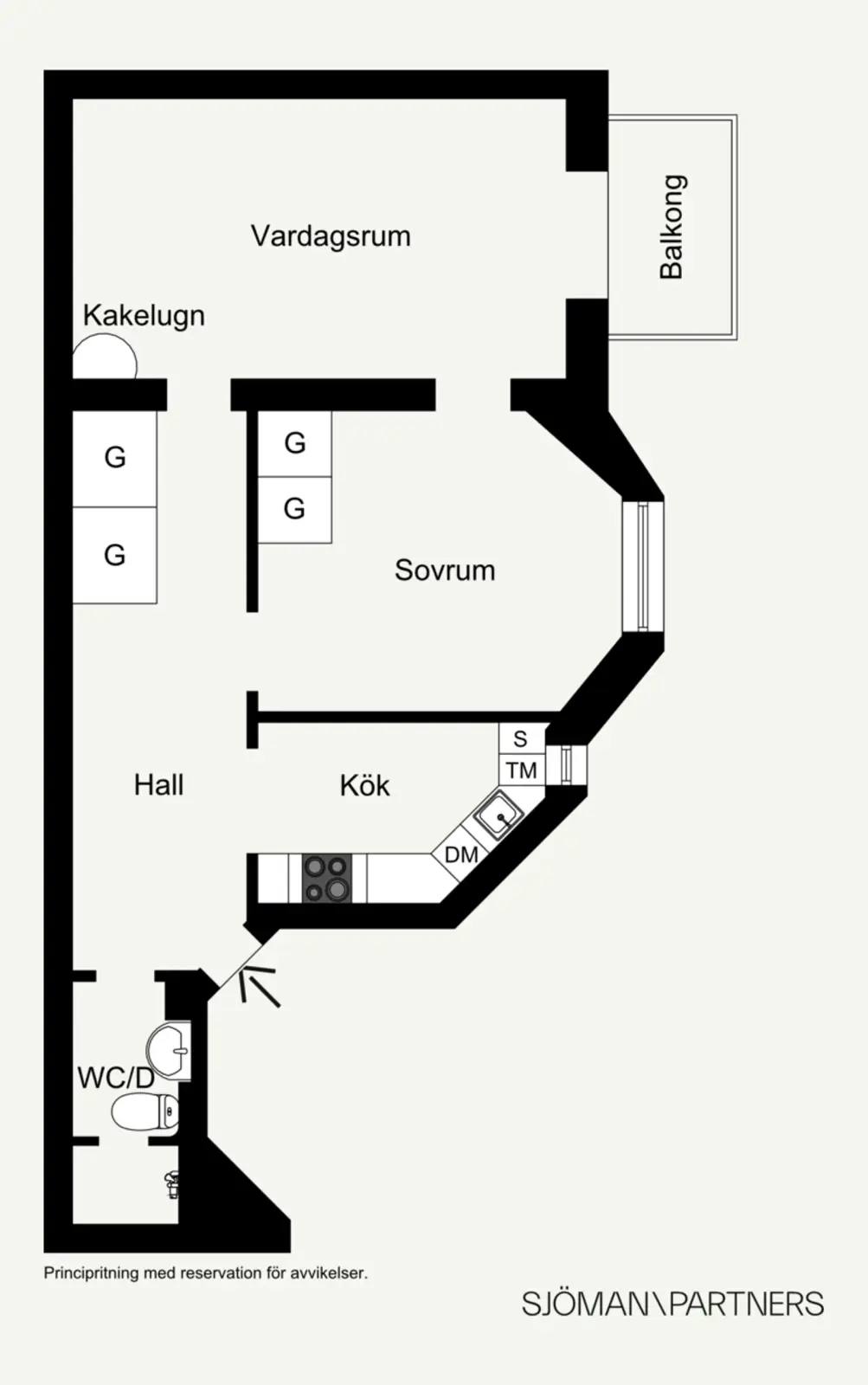 Planritning för Nybrogatan 14B
