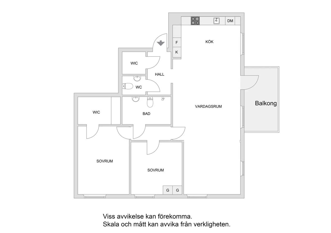 Floor plan for Aprikosgatan 1b