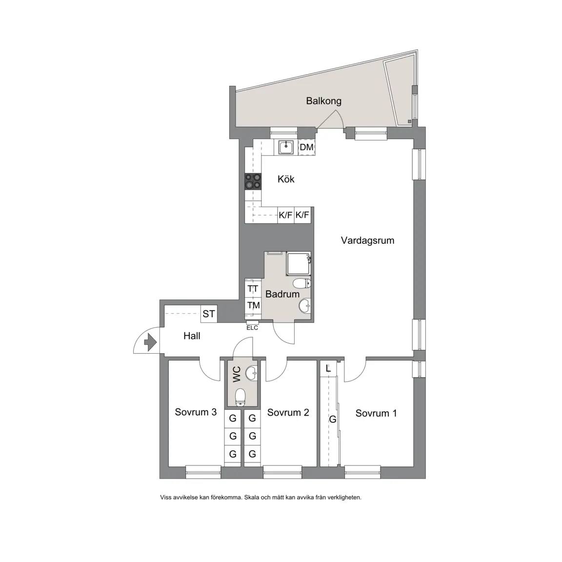 Floor plan for Settergatan 12