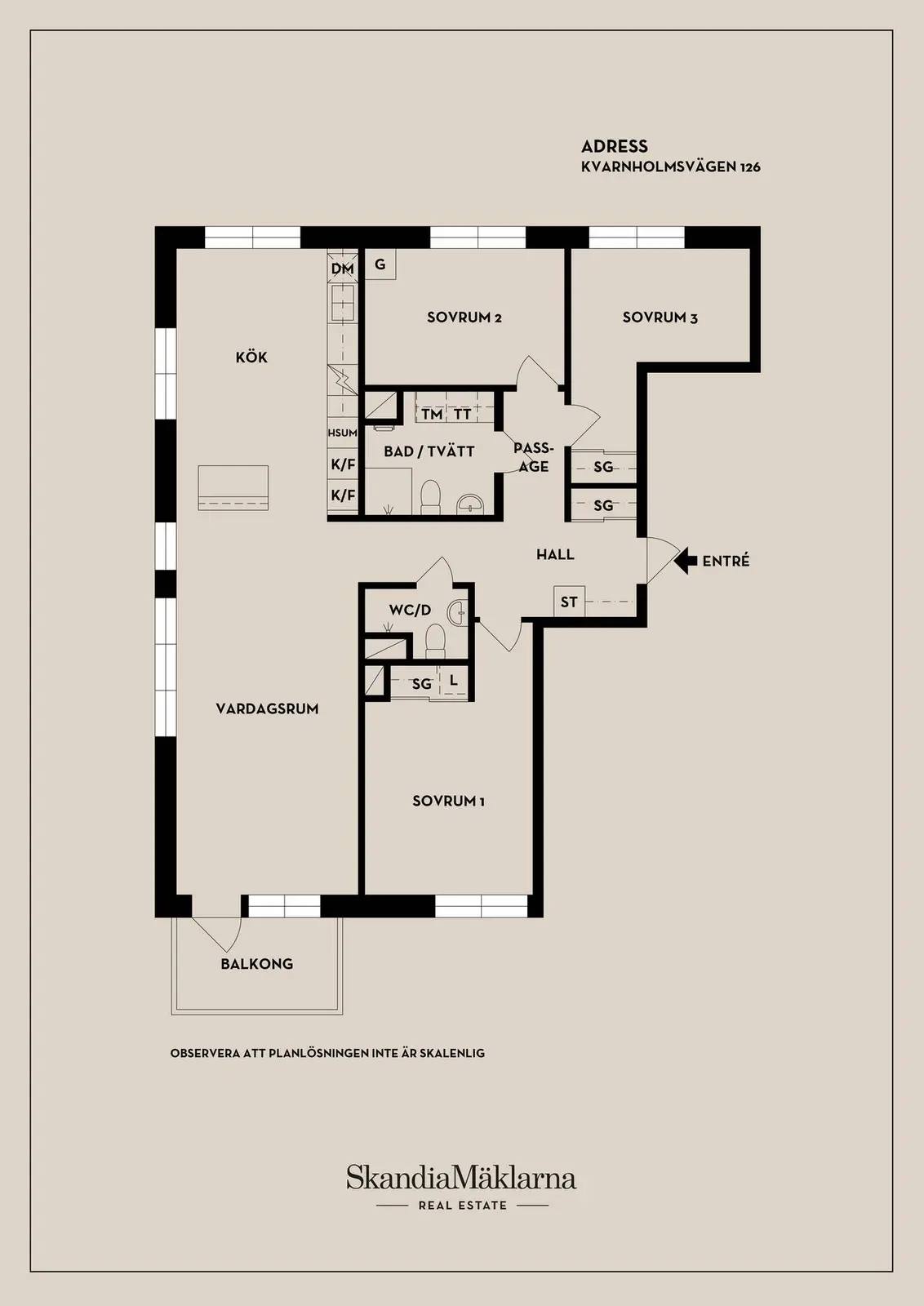 Planritning för Kvarnholmsvägen 126