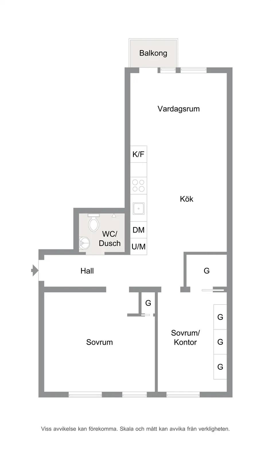 Floor plan for Östra Kristinelundsvägen 13