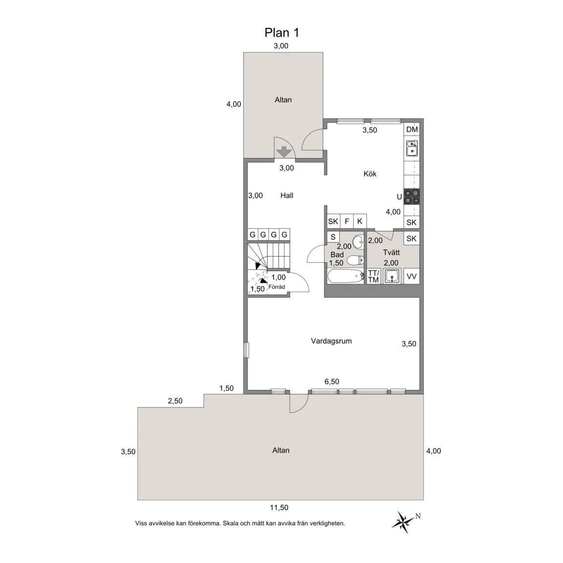 Floor plan for Glimmergatan 7 B