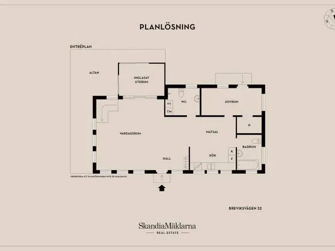 Floor plan for Breviksvägen 32