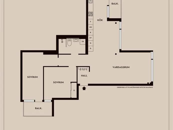 Planritning för Sandhamnsgatan 75G