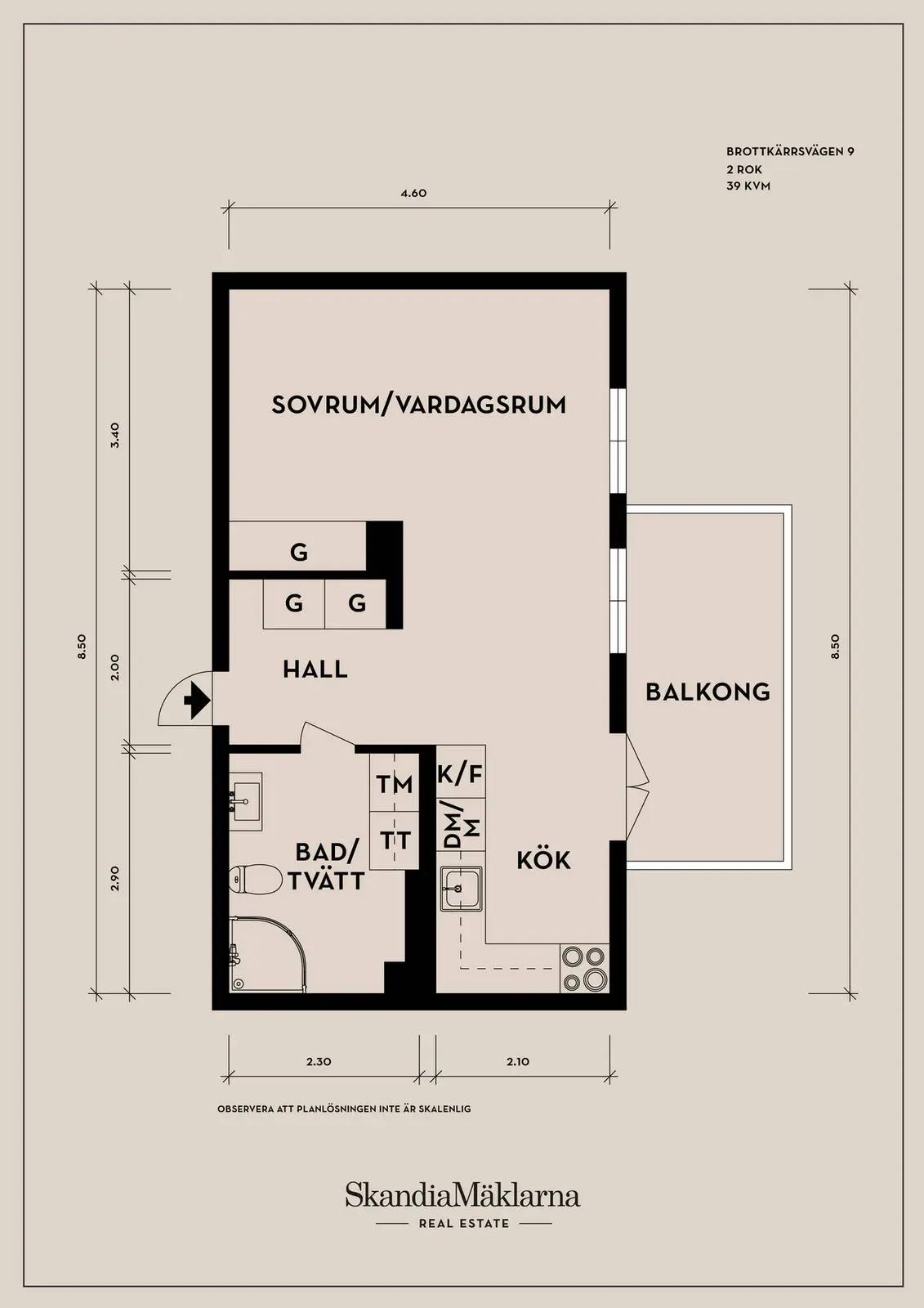 Floor plan for Brottkärrsvägen 9