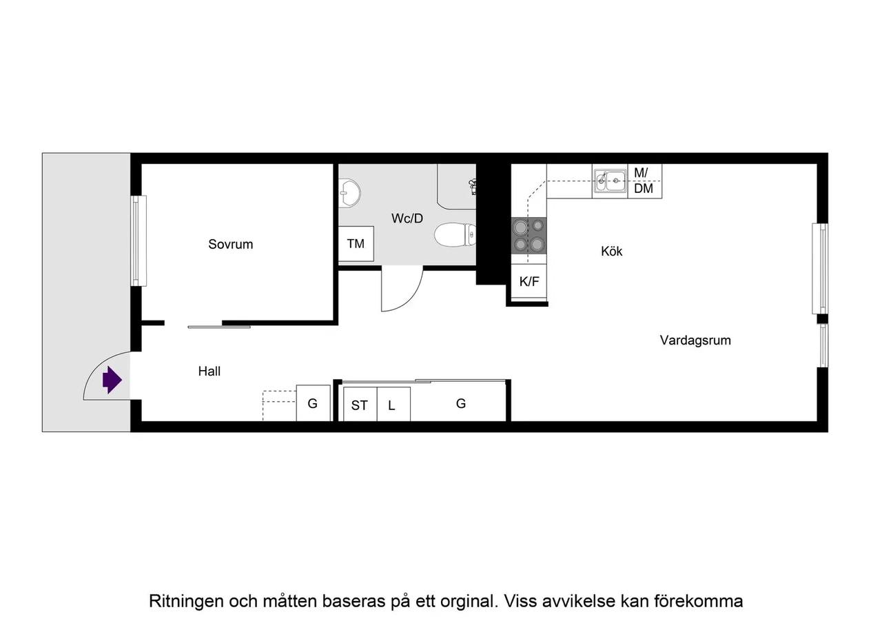 Floor plan for Stationsvägen 52F