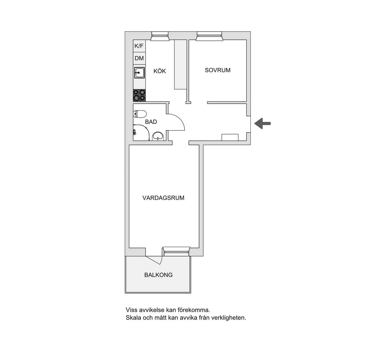 Floor plan for Tranemansgatan 21B