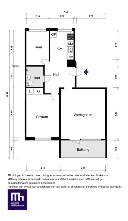 Planritning för Kruthornsvägen 54B