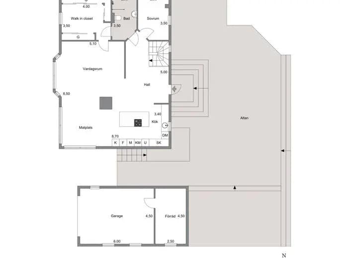Planritning för Lindsborgsvägen 13B